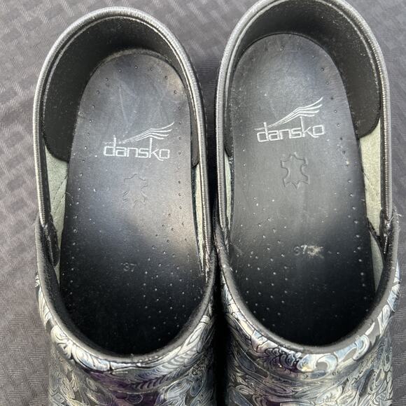 Women's Dansko Professional Clog Shoes Floral Size EU 37 US 7 Blue Iridescent - Picture 3 of 6